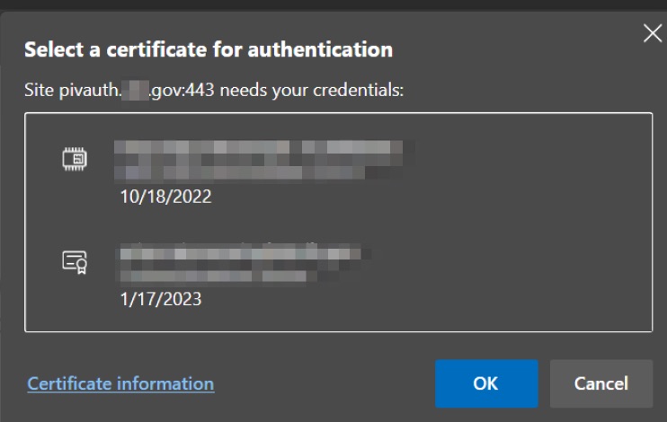 An image of screen to select certification