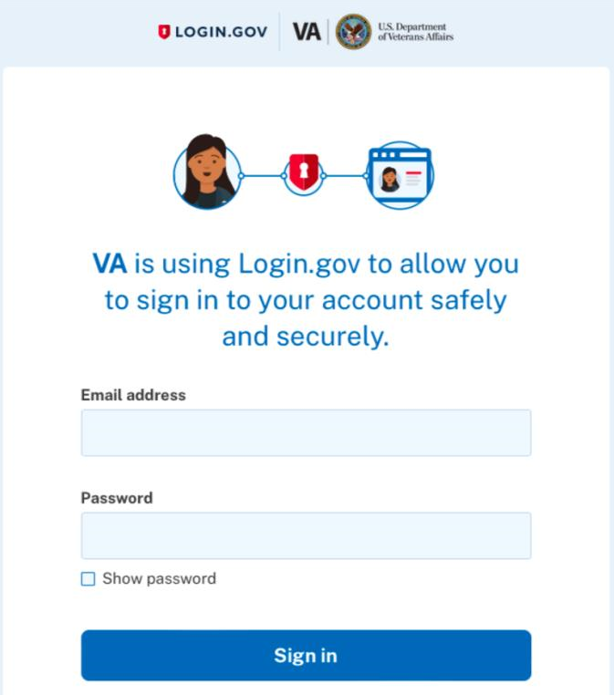 A screenshot of a login form for Login.gov. (Rectangle)