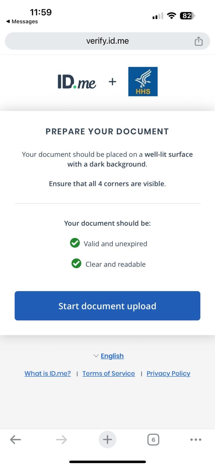 Verify your identity step for IAL2 verification. (Rectangle)