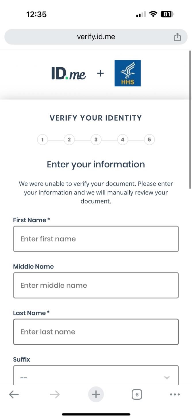 Verify your identity step for IAL2 verification. (Rectangle)