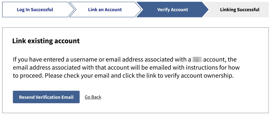 screenshot of resend verification email button